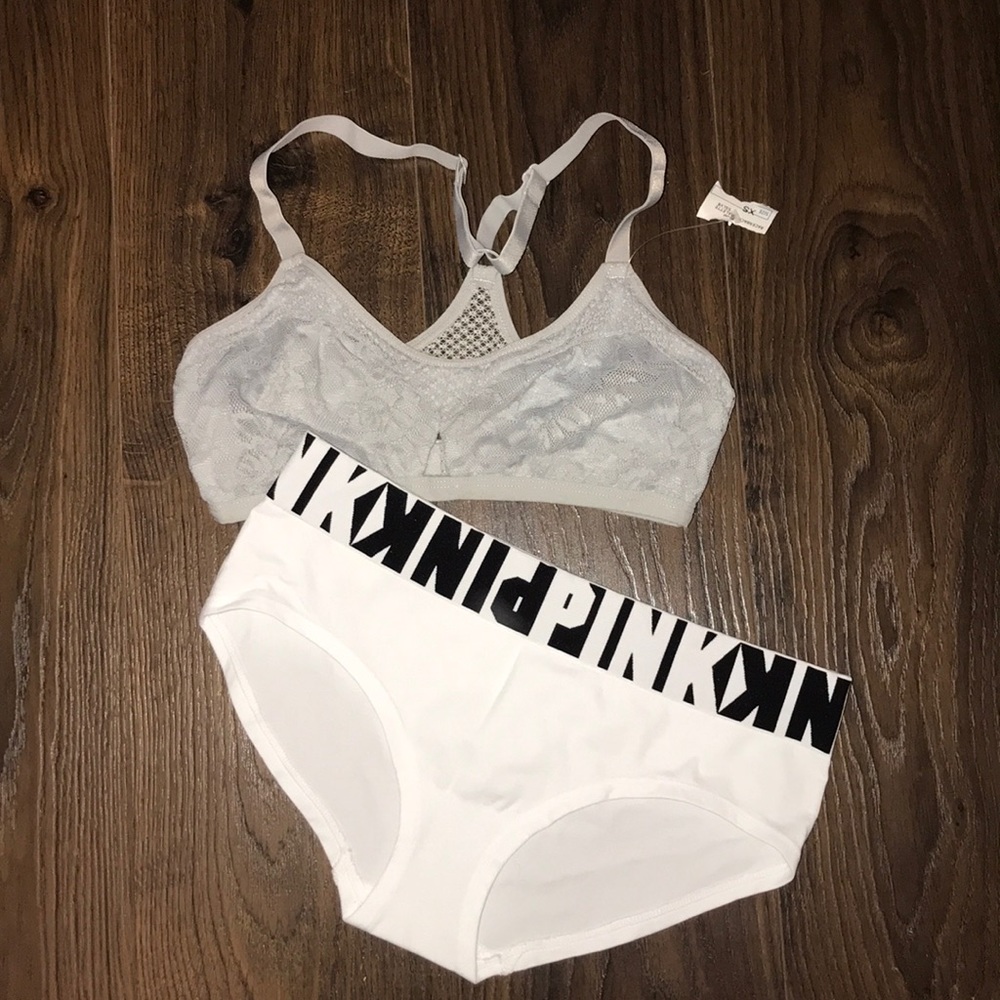 PINK underwear and bralette set